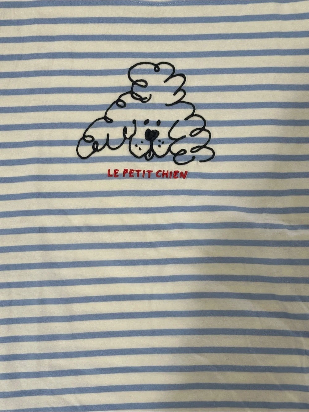 Blue/white striped girls t shirt